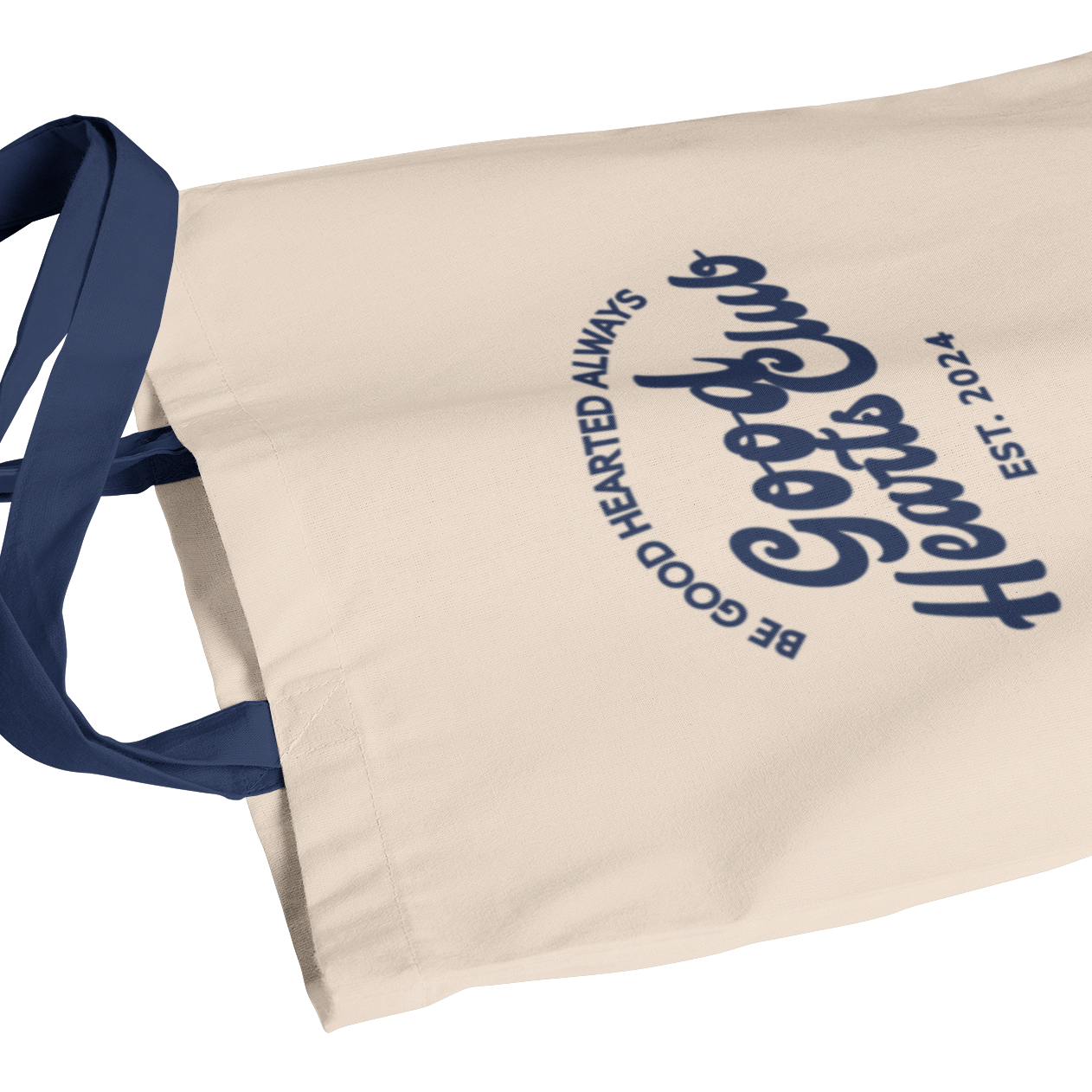 Blue Handle Logo Tote Bag
