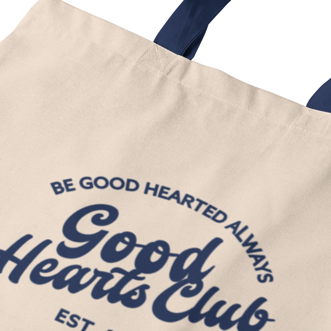 Blue Handle Logo Tote Bag