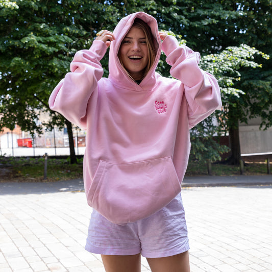 Embroidered Pink gradient thread Hoodie