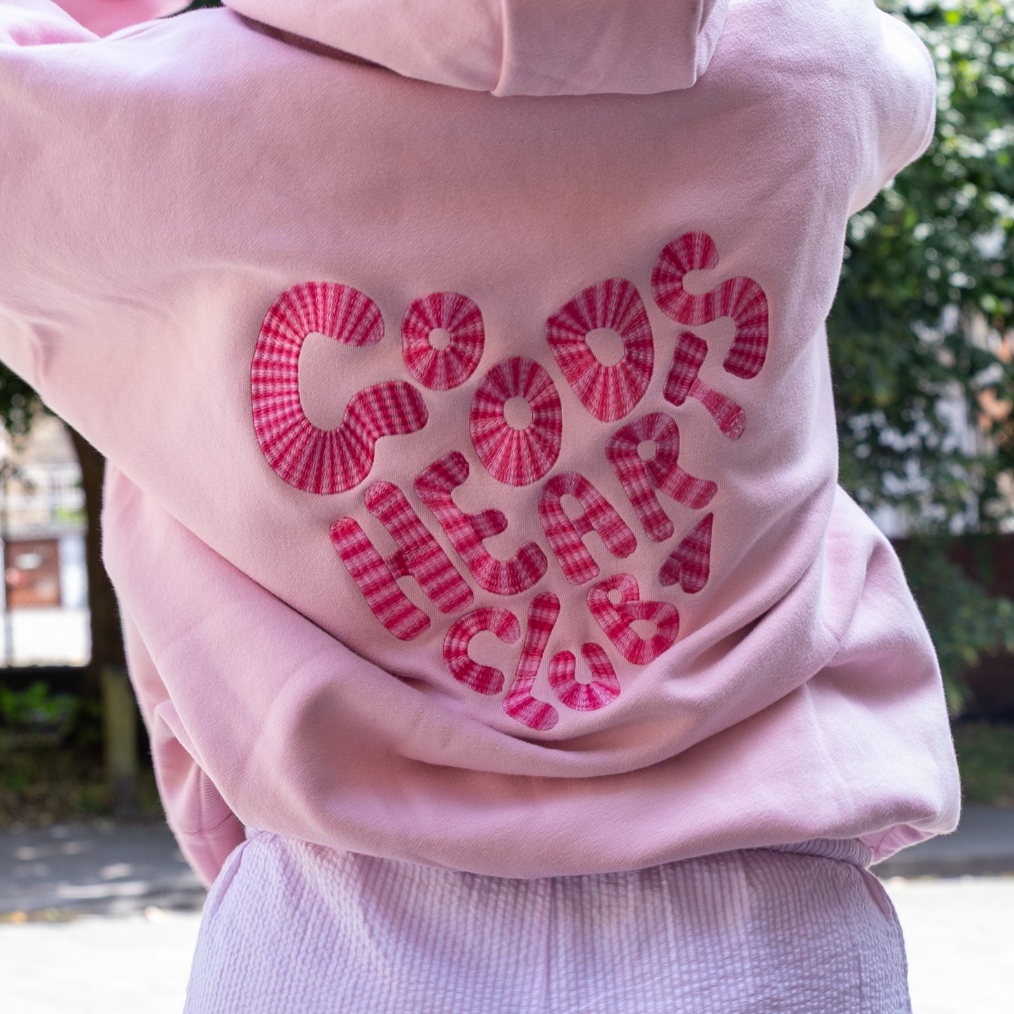 Embroidered Pink gradient thread Hoodie