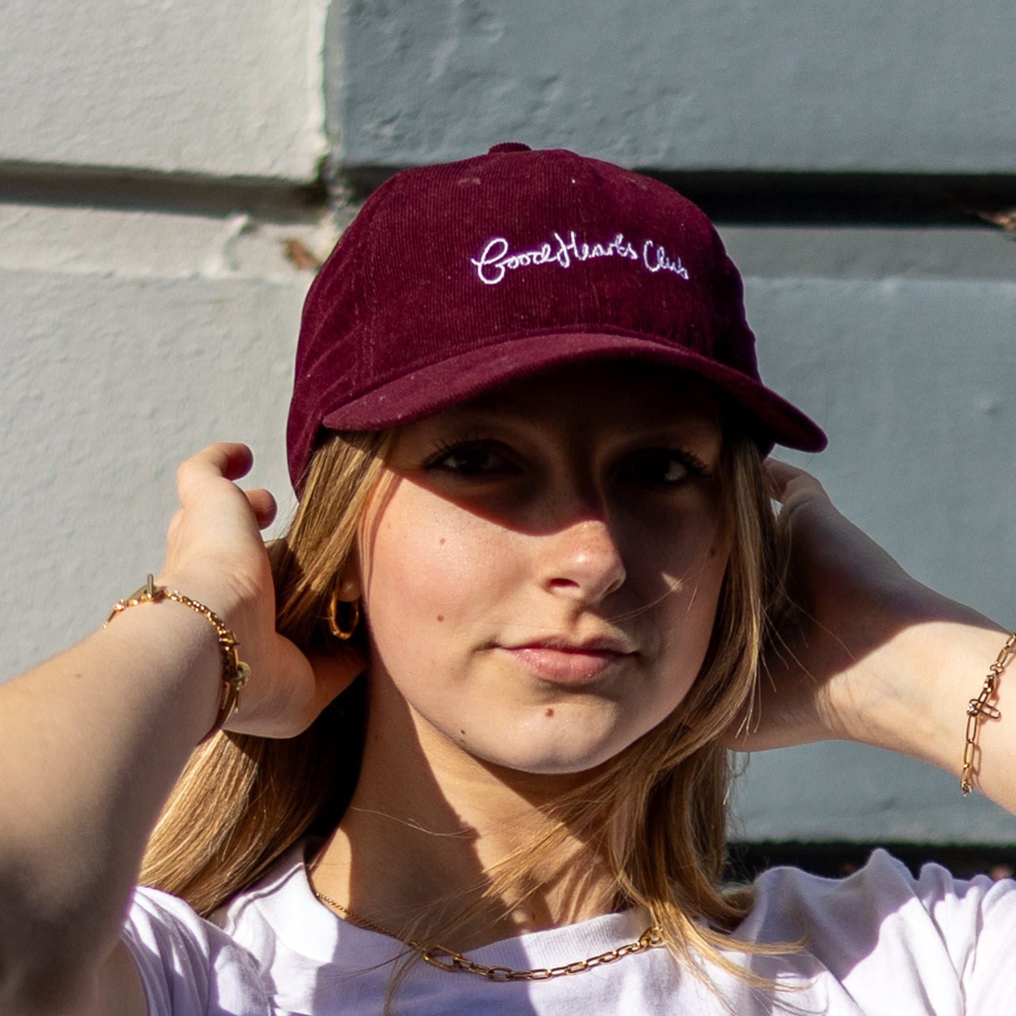 Handwritten Burgundy & Cap