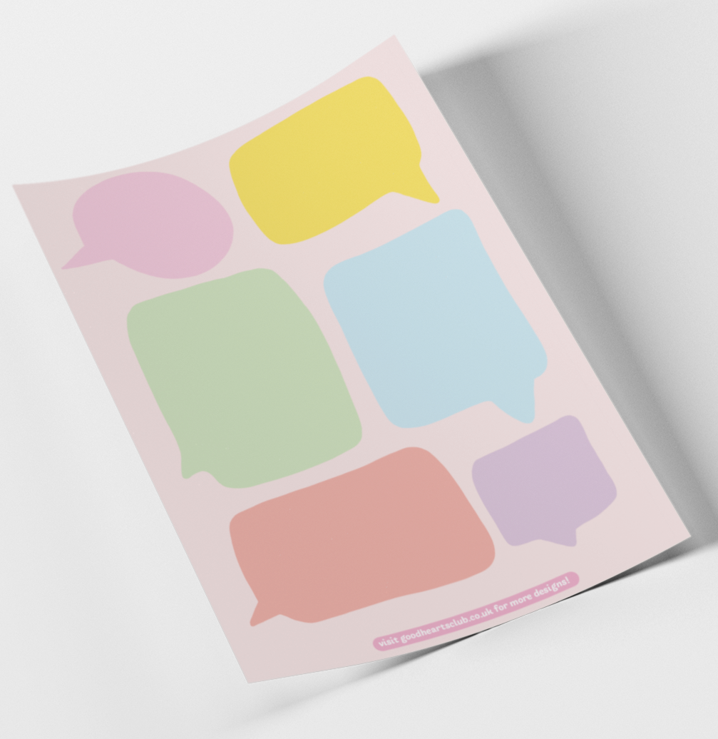 Speech Bubble Sticker Sheet