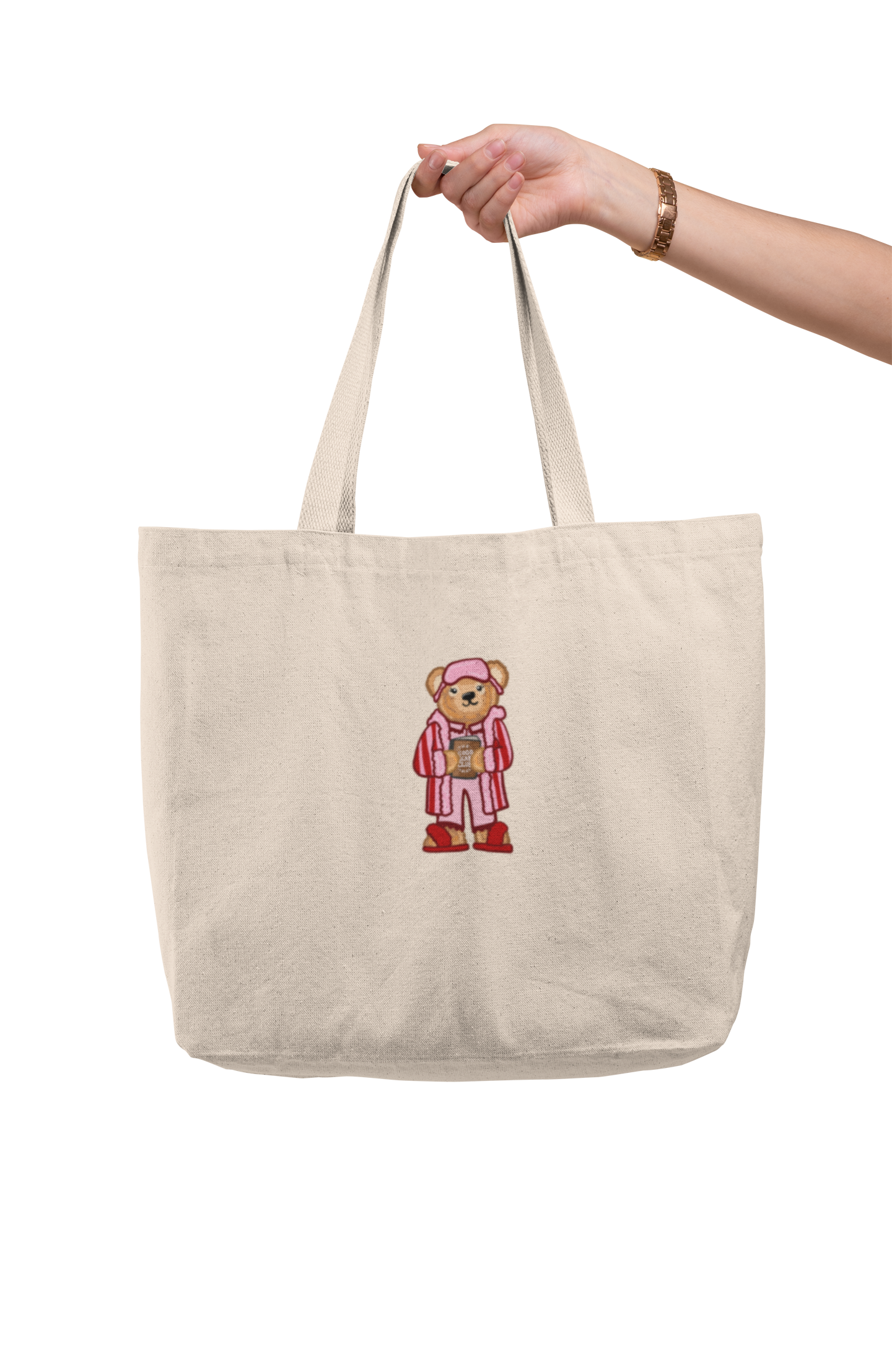 Sleepy Bonnie Bear Canvas Bag