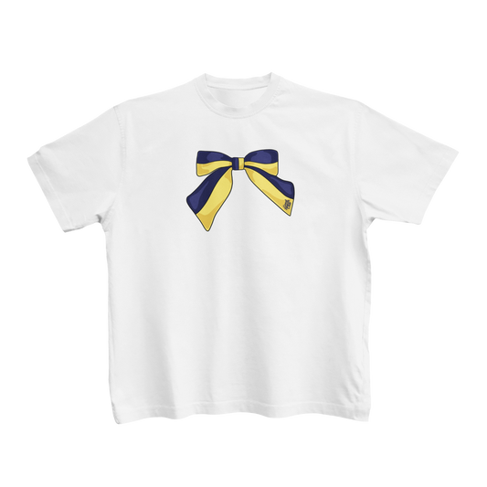 Yellow & Blue Bow Baby Tee